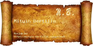 Mityin Bertilla névjegykártya